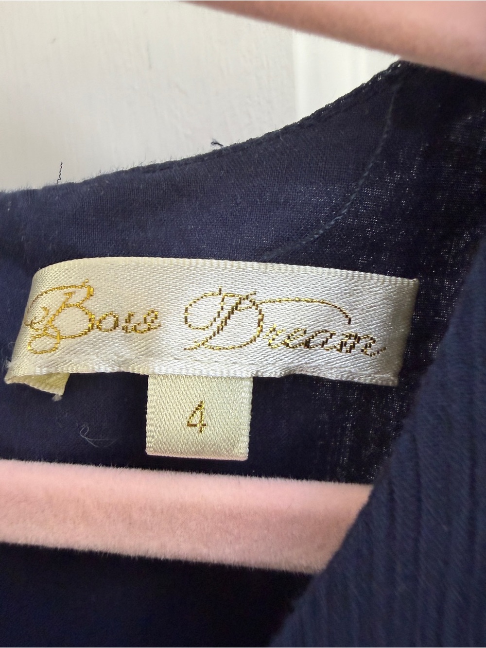 NWOT Bold Dream Girls 4 Sleeveless Navy Blue Formal Tiered Chiffon Party Dress - Picture 4 of 5